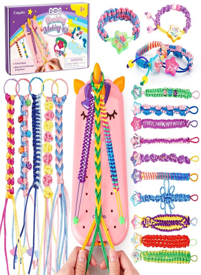 Caydo Bracelet Maker, Unicorn Friendship Bracelet Making Kit for Girls 8-12 Years Old Birthday Christmas Gifts, 2 in 1 Bracelet Keychain Kits for Kids DIY Arts and Crafts Toy for Ages 8+ - Image 1